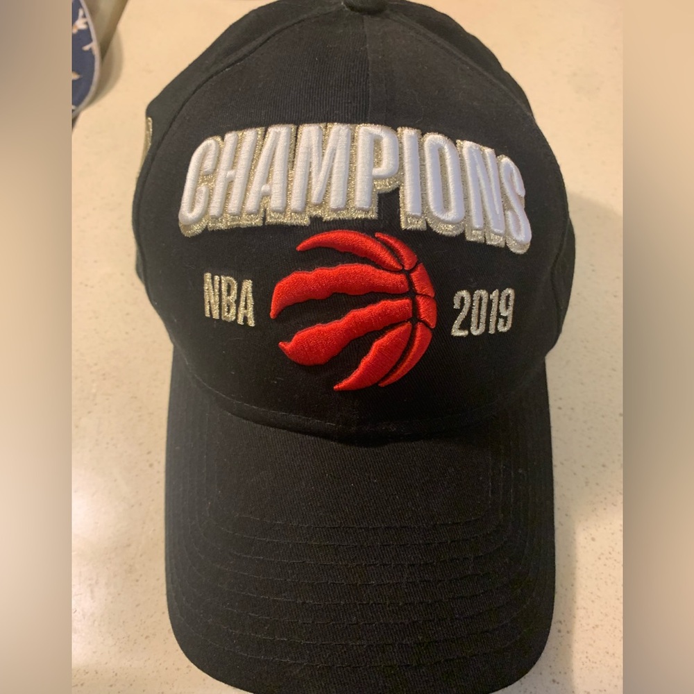 New Era Black NBA Champions Cap with Red and Silver Accents